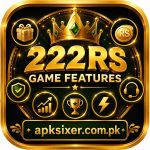 222RS Game feature logo with golden border and premium casino disign