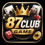 87Club Game feature logo a golden crown, playing cards, poker chips with apksixer.com.pk watermark