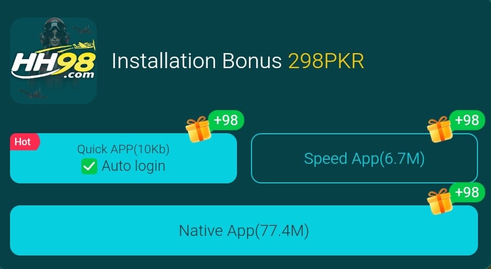 HH98 Game APK download page for Android