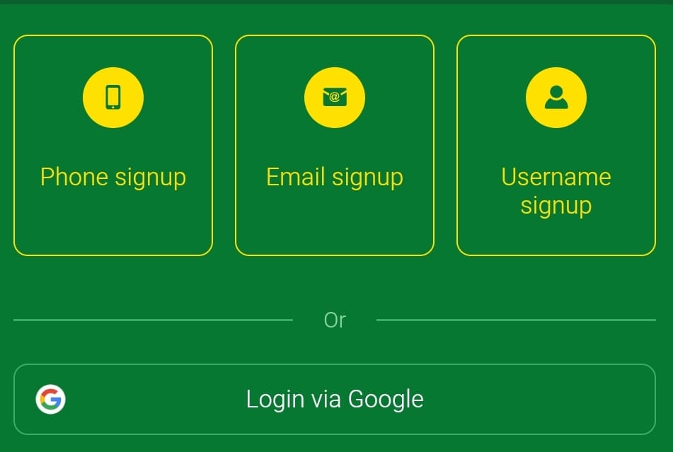 PAK998 Game registration page for creating a new account