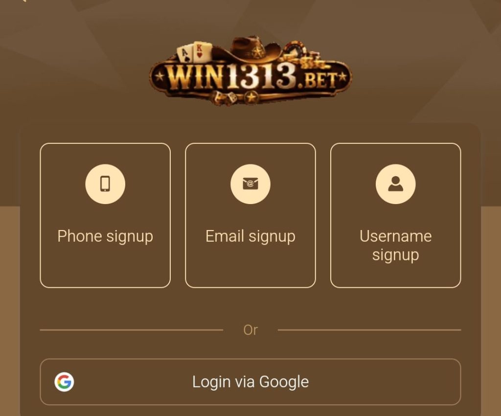 Win1313 Bet signup process for new users