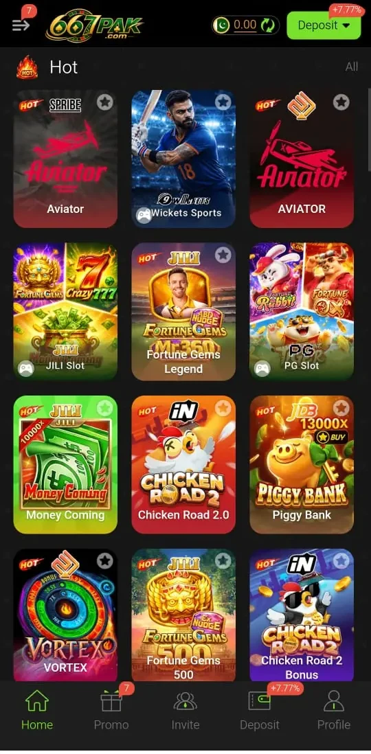 667PAK Game Interface