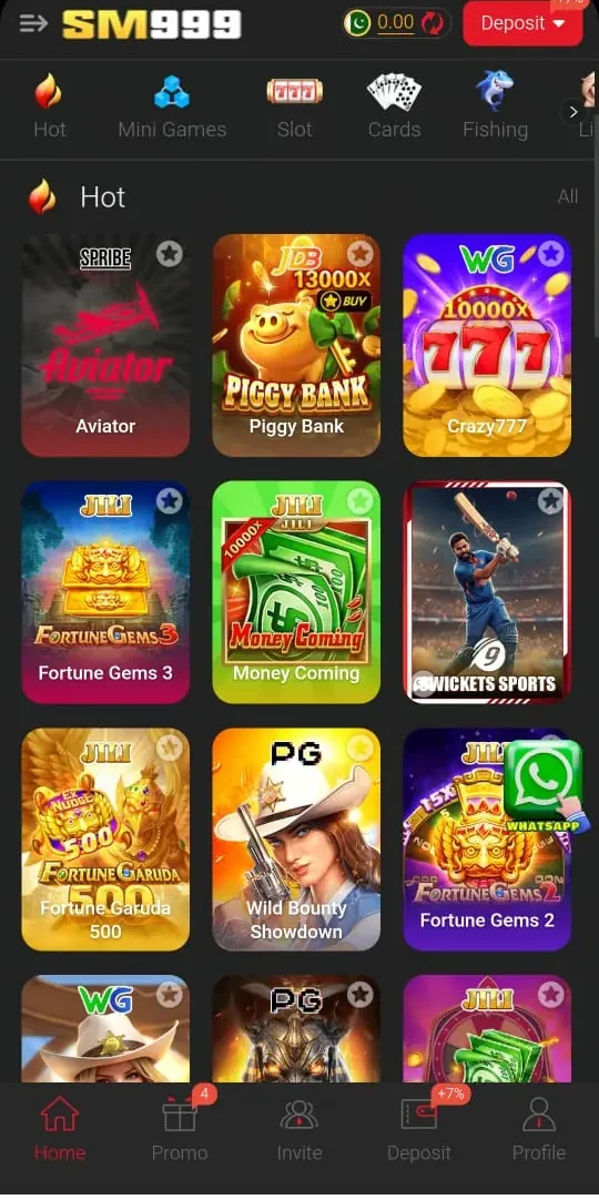 SM999 APK Interface