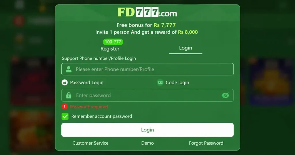 FD777 APK LOGIN