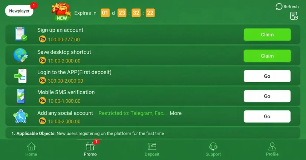 FD777 APK rewards